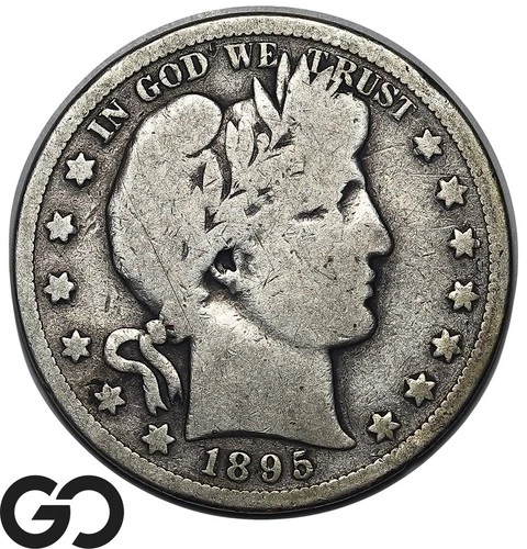 1895-S Barber Half Dollar, Full Rims, VG++