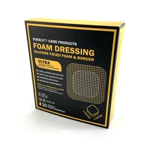 10 EVERLIT Sterile Foam Dressing 4 x 4" For Moderate to High Drainage Exp 10/26