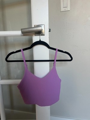 Athleta Elation Purple Ribbed Crop Top | Size SP