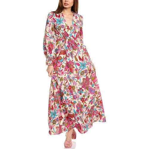 Flora Bea NYC Karley Maxi Dress Ivory Riverhill Size Large