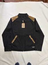 Two Tone Japanese Canvas Leopard Jacket Rockabilly Denim