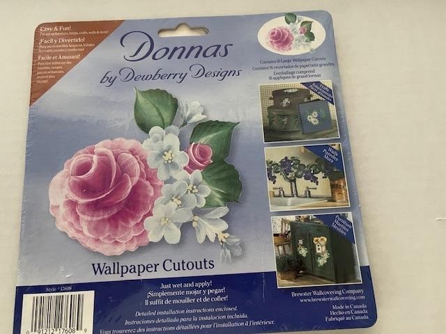 5 Pkgs Donnas by Dewberry Designs Wallpaper Cutouts Roses & White Flowers