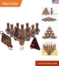Fun Shuffleboard Bowling Set: 10 Pins, Pinsetter Carrying Bag Included