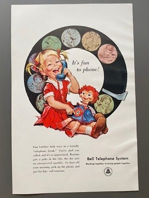 Bell Telephone System It´s fun to phone! retro 1958 Vintage Ad Werbung Reklame