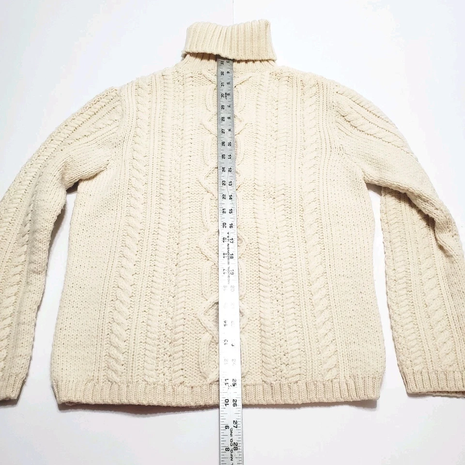 Suéter Paul James Damas Tostado Tejido con Cable Cuello Alto Talla Mediana Lana  Foto 4 de 4