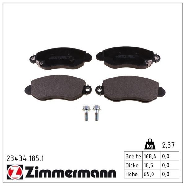 Zimmermann 23434.185.1 Bremsbelagsatz, Scheibenbremse-image