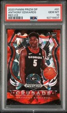 2020 Panini Prizm Draft Anthony Edwards Rookie PSA 10 Gem Red Ice Crusade 81