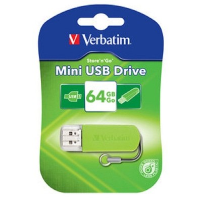 Lot of 7pcs Verbatim Store 'n' Go Mini USB 2.0 Drive 64gb Green 49834