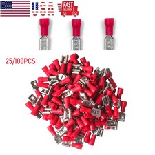 Red 22-16 Gauge AWG Vinyl Female Wire Terminal Quick Disconnect Connector .187"
