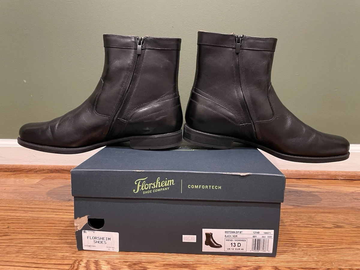 Florsheim Comfortech Midtown‎ Leather Black Zipper Boot Soft Lightweight - 9.5D Florsheim Ankle Boots for Men for sale | eBay main image 4