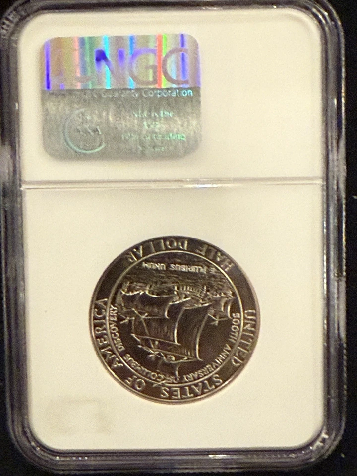 1992-D Columbus 50C NGC MS 69 Modern Commemorative Half Dollar - Image 2 of 4