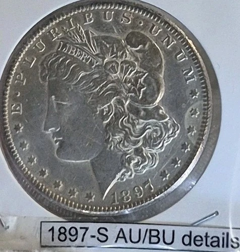 1897-S Morgan Silver Dollar AU/BU Details ABSOLUTELY STUNNING  Key~Date #1905
