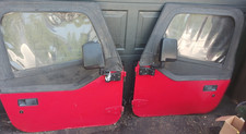 1997-2006 Jeep Wrangler Tj Half Doors Red Complete Mirrors Uppers No Rust