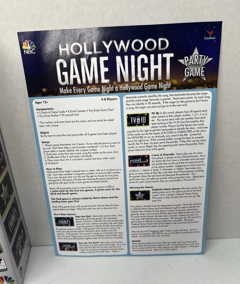 Celebrity Party Game Night – 2013 Complete Word & Trivia Game Set - Image 3 of 4