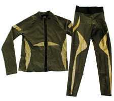  500 New ULTRACOR Gym Set Yoga Pants  Jacket Suit Women's MEDIUM M Green Altair