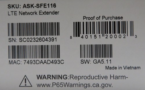 Verizon Wireless 5G 4G LTE Network Extender ASK-SFE116 4G amplificateur de signal cellulaire - Photo 7 sur 7