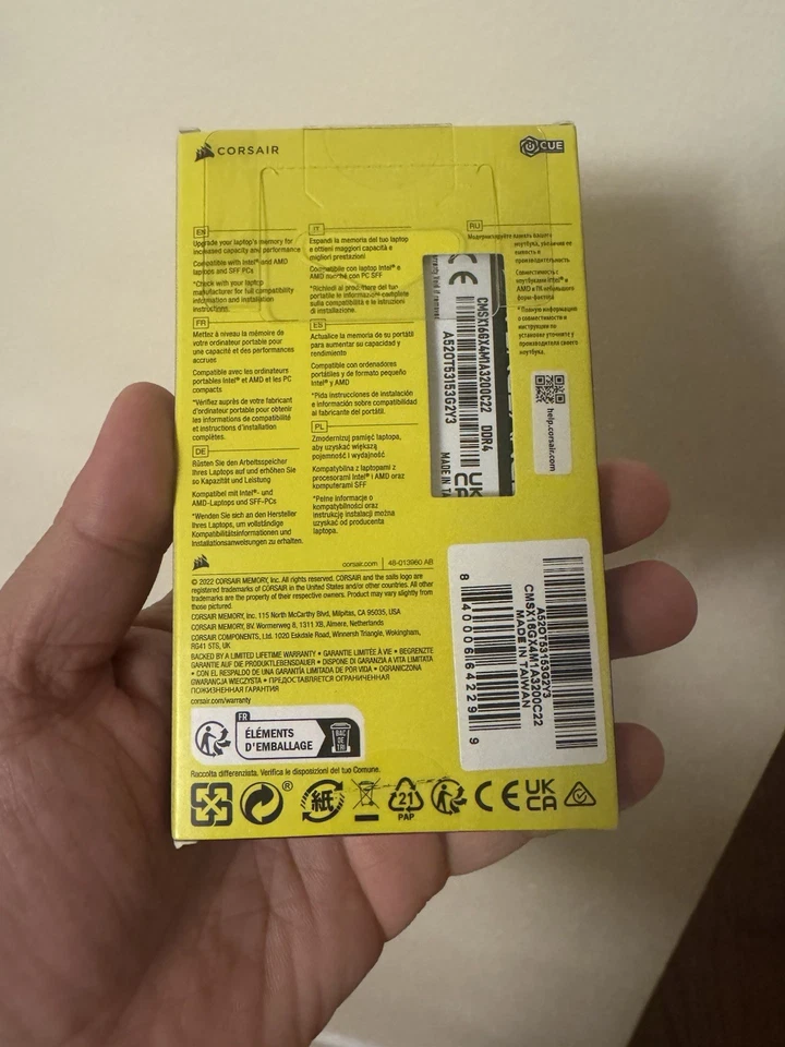 Corsair Vengeance 16GB (1x16GB) DDR4 SODIMM 3200MHz Laptop Memorry - Image 2 of 4