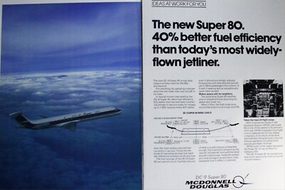 McDonnell Douglas DC-9 DC 9 80 Magazine Ad Picture Aviation Vtg Flying Wall Art