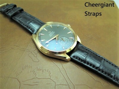 OMEGA Seamaster hand made crocodile strap watch band MIT Cheergiant Straps