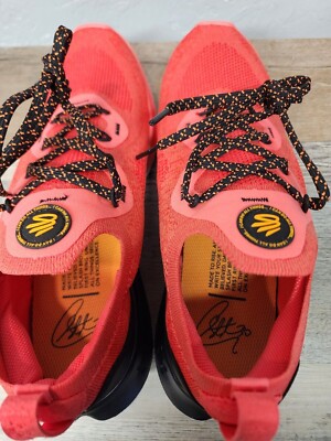 Under Armour Curry Flow Go Running Shoes Coral Red Black 