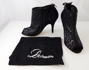 sequin open toe booties