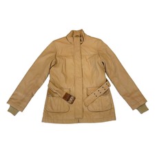 Fay Women's Quilted Belted Jacket | Vintage High End Luxury Designer Beige Vtg