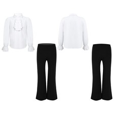 Kids Boys Renaissance Chacha Shirt With Pants Pant Gothic Vampire Costume Samba