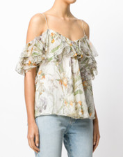 Alexander McQueen L55621 Floral Frill Cold Sh...