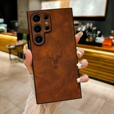 For Samsung Galaxy S25 S24 S23 S22S21 Deer Pattern Shockproof Leather Phone Case