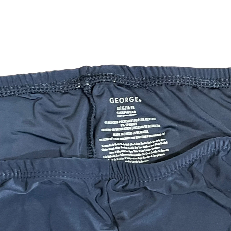 George Sleep Azul Marino Sedoso Cuello en V Tanque Capri Pantalones al Tobillo Pijama/Juego de Salón XL Foto 3 de 4