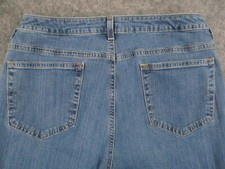 Lands End Jeans Womens 10 Blue Denim Straight High Rise Medium Wash Retro 31x26