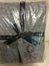 West Elm Belgian Flax Melange Linen F/Q Duvet Cover NWT Slate Gray Queen