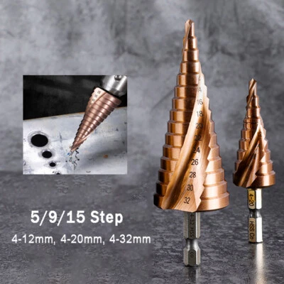 HSS Spiral Stufenbohrer Schälbohrer Kobalt Co Konusbohrer Metallbohrer 4mm-32mm - Bild 1 von 4