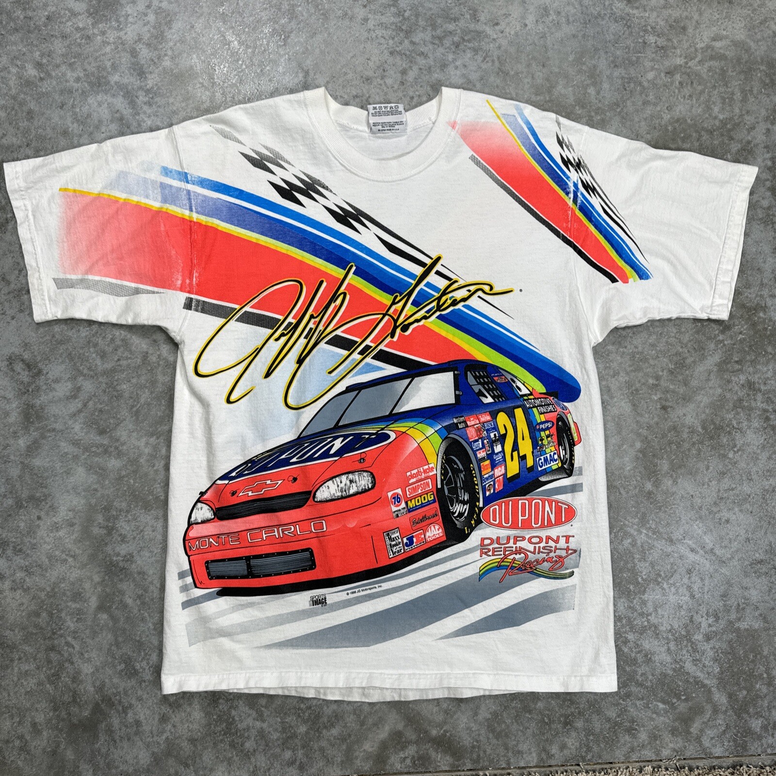 Vintage Nascar shirt mens Large Jeff gordon all over print 90s racing Dupont aop