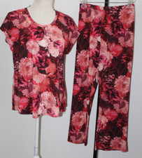 NWT Johnny Was Biya Rosas The Bobbie Crop PJ PJs Pajamas Lounge Pants Top Set S