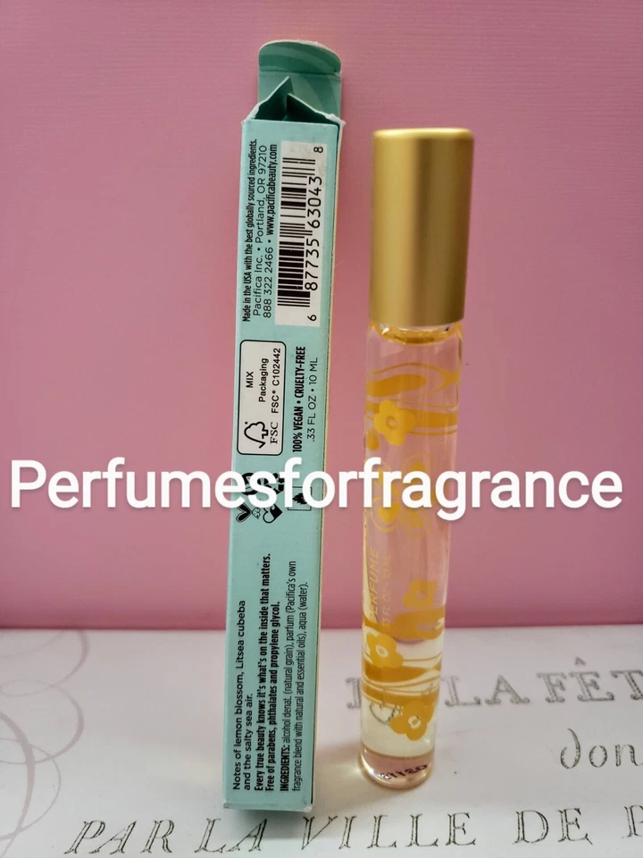 PACIFICA MALIBU LEMON BLOSSOM Micro-Batch Perfume Roll-On .33 oz/ 10ml NIB HTF - Image 2 of 4