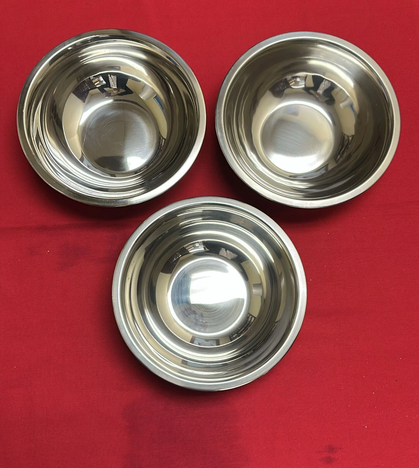 (6) Stainless Steel Mixing Bowls Of 3qt