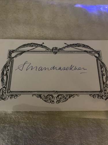 Subrahmanyan Chandrasekhar Signed Card