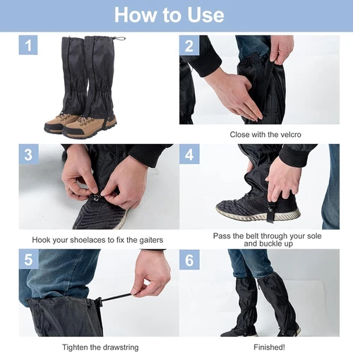 Wasserdicht Gamaschen Wandern Nässeschutz Schnee Jagd Klettern Gaiters Outdoor - Bild 6 von 15
