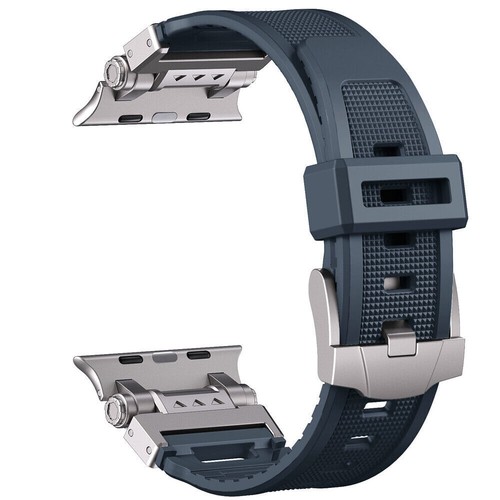 Metal Kits Rubber Sport Band Strap for Apple Watch 9 8 7 SE 44/45/49mm Ultra 2 - Zdjęcie 13 z 28