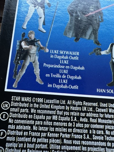 Star Wars The Power Of The Force Red Carded Tri Logo Luke Skywalker Dagobah - Picture 6 of 6