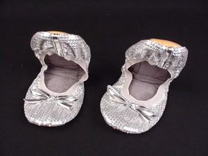 silver sequin flats