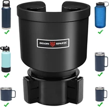 Upgraded Car Cup Holder Expander Adapter with Adjustable Base- black