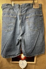 Levi s 550 men s blue denim shorts cotton relaxed 42 relaxed zip flat Mexico