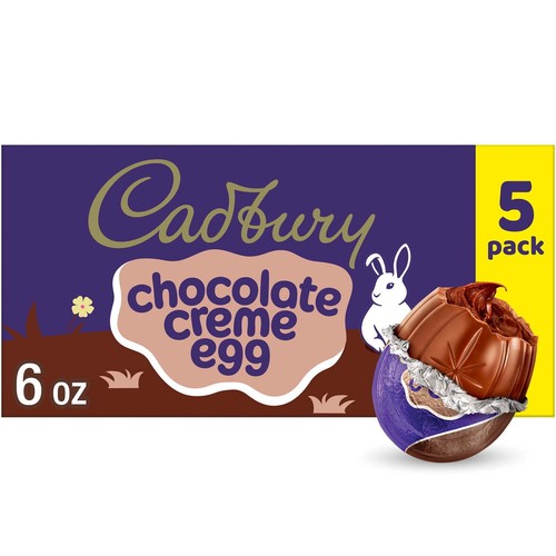 Cadbury Chocolate Creme Egg Milk Chocolate Easter Candy, Eggs 1.2 oz, 5 Count