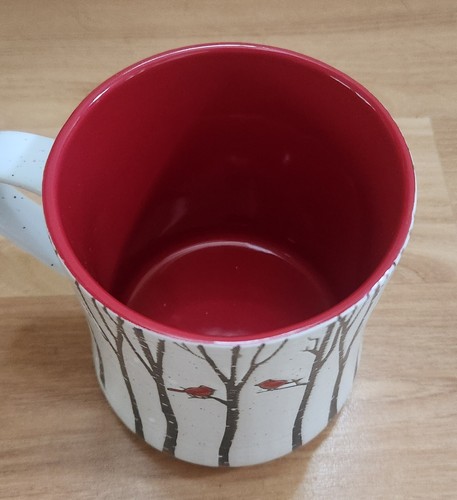 2 Peppermint and Pines 18oz Mugs Cardinals Trees New no tags. 1 Black 1 White - Picture 10 of 14