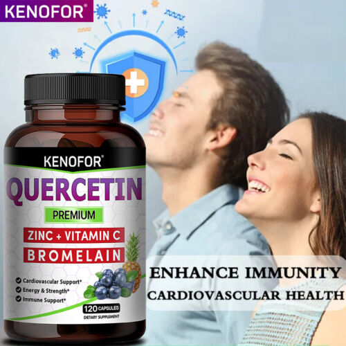 Quercetin with Bromelain - Zinc - Vitamin C- 7-in-1Daily Immune Support, Non-GMO - Photo 1/11