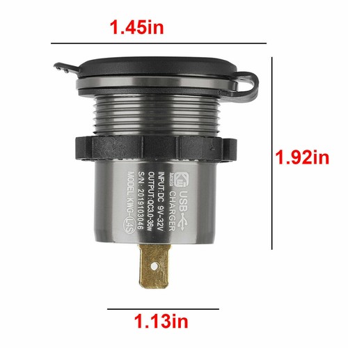 Quick Charger QC 3.0 Double USB Socket Outlet For Car Boat Motorcycle Golf Cart - Picture 13 of 21