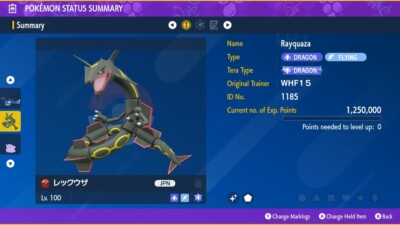 Shiny 6IV Event Rayquaza JEDE NATUR Pokémon scharlachrot/violett