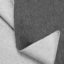 Charcoal Polyester Cotton Sweatshirt Fleece Fabric - 60" Wide - Sold by the Yard